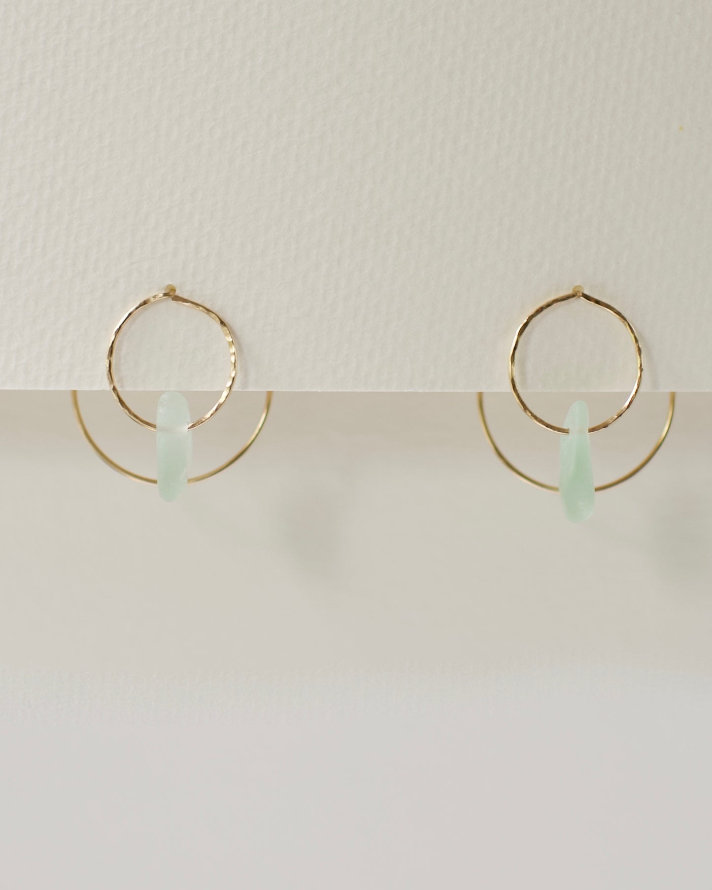 Double Sun Solstice Beach Glass Threader Earrings