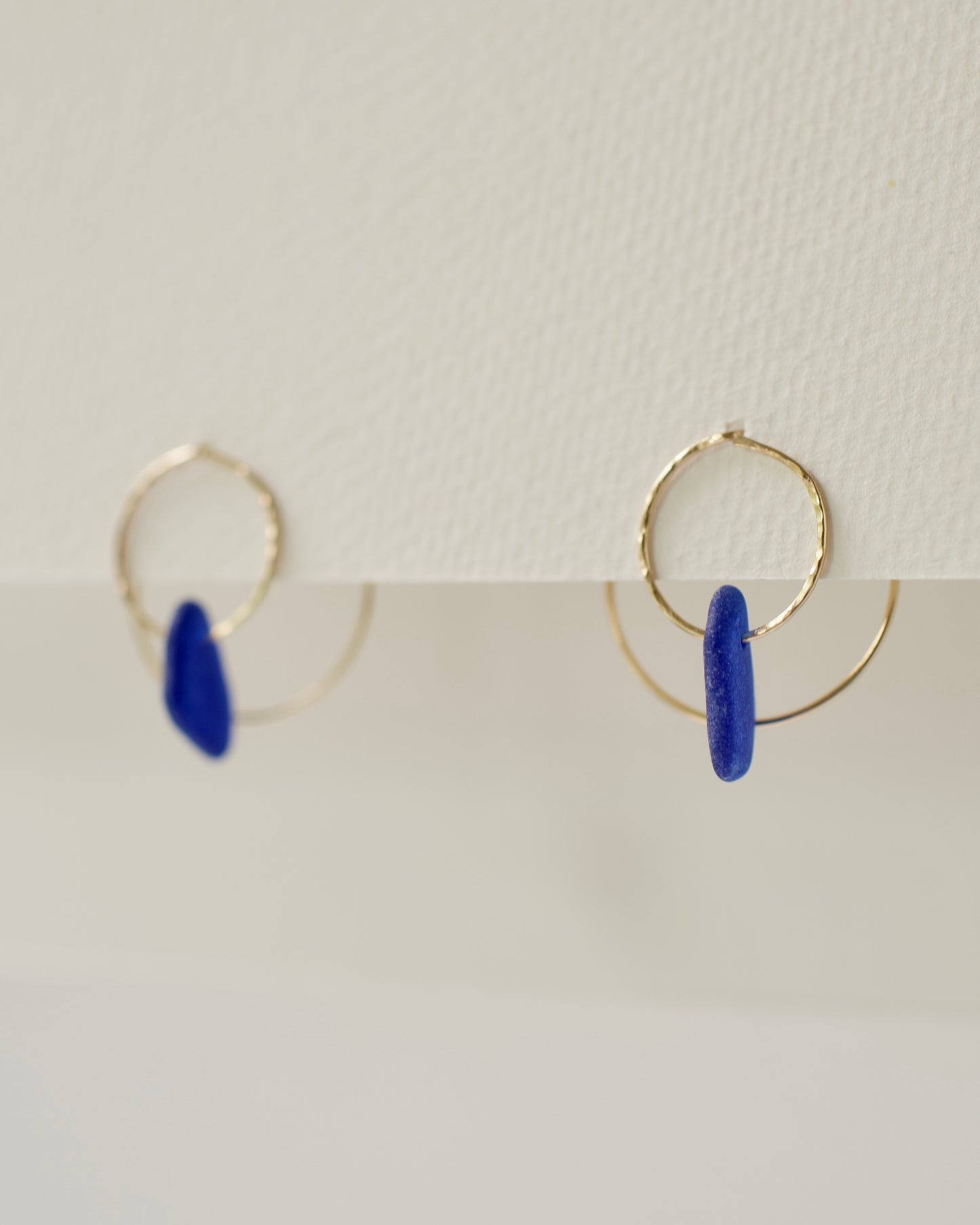 Double Sun Solstice Beach Glass Threader Earrings