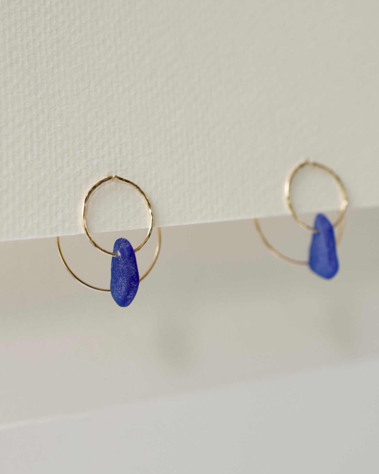 Double Sun Solstice Beach Glass Threader Earrings