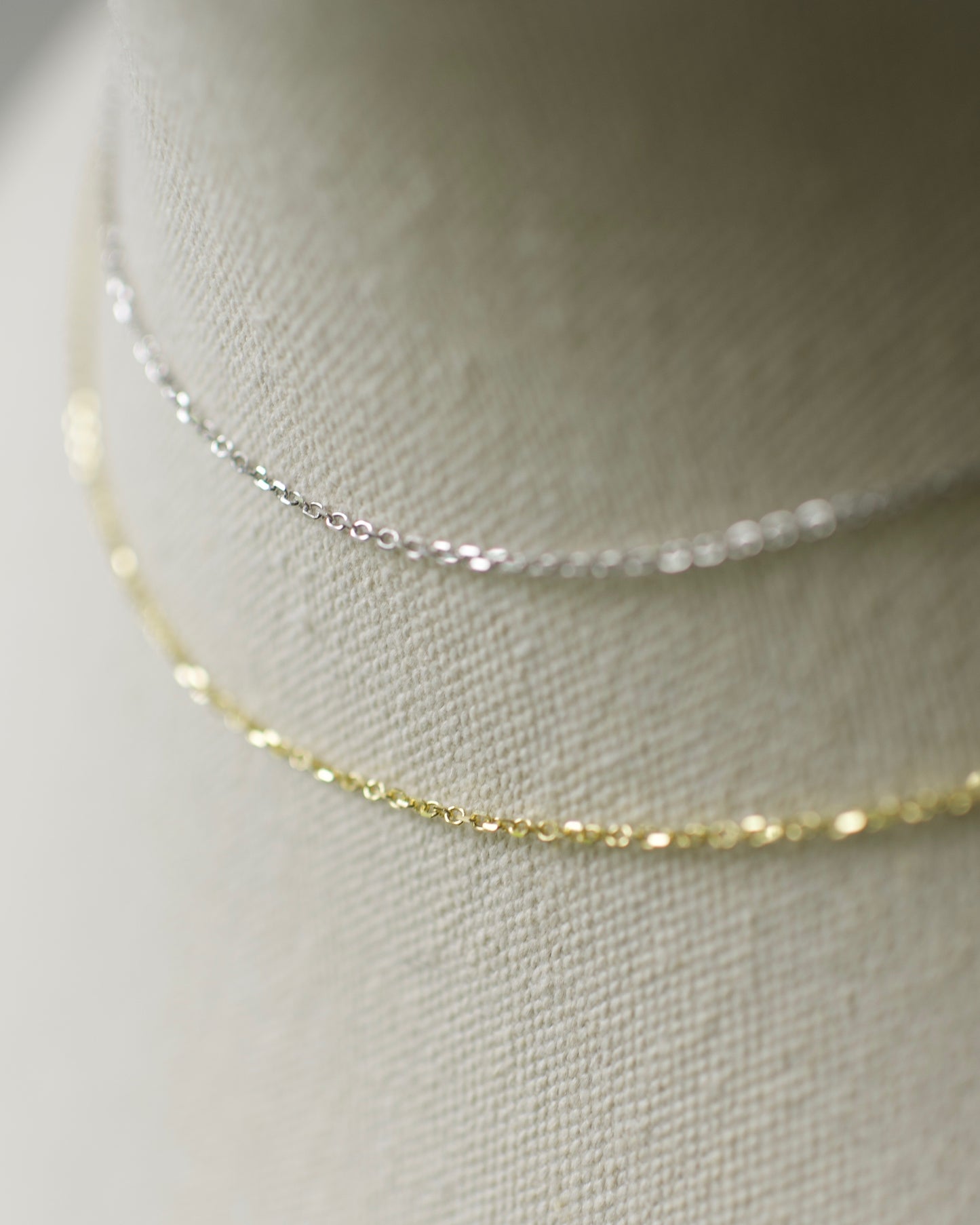 14k Yellow Gold or White Gold Beveled Edge Chain, Premium 14k - Cable 13-18 inches