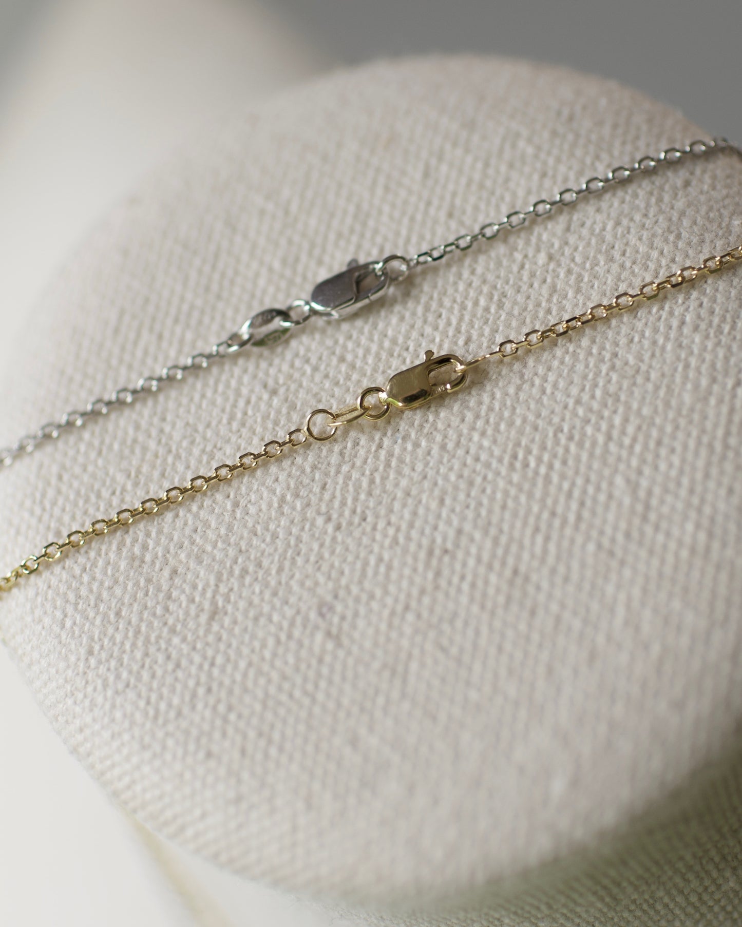 14k Yellow Gold or White Gold Beveled Edge Chain, Premium 14k - Cable 13-18 inches