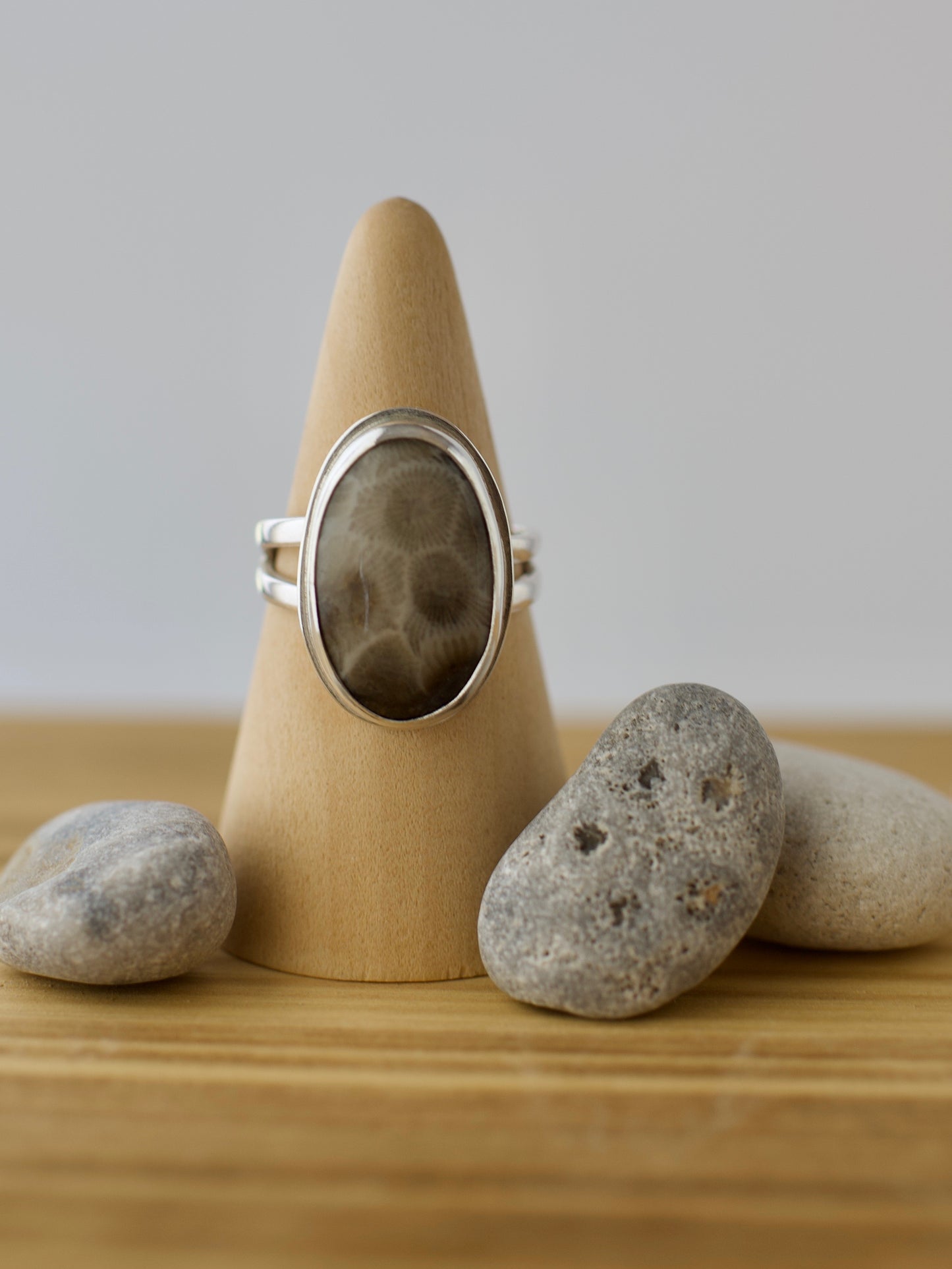 Petoskey Stone One-of-a-Kind Great Lakes Ring - Size 6, 7, 8.5