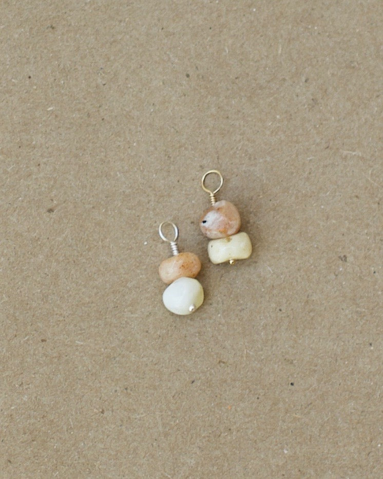 Harvest Moon Charms - Build Your Own Hoop Charm Earrings - Amethyst, Pearl, Faceted Moonstone, Citrine Drops, & Morado Opal
