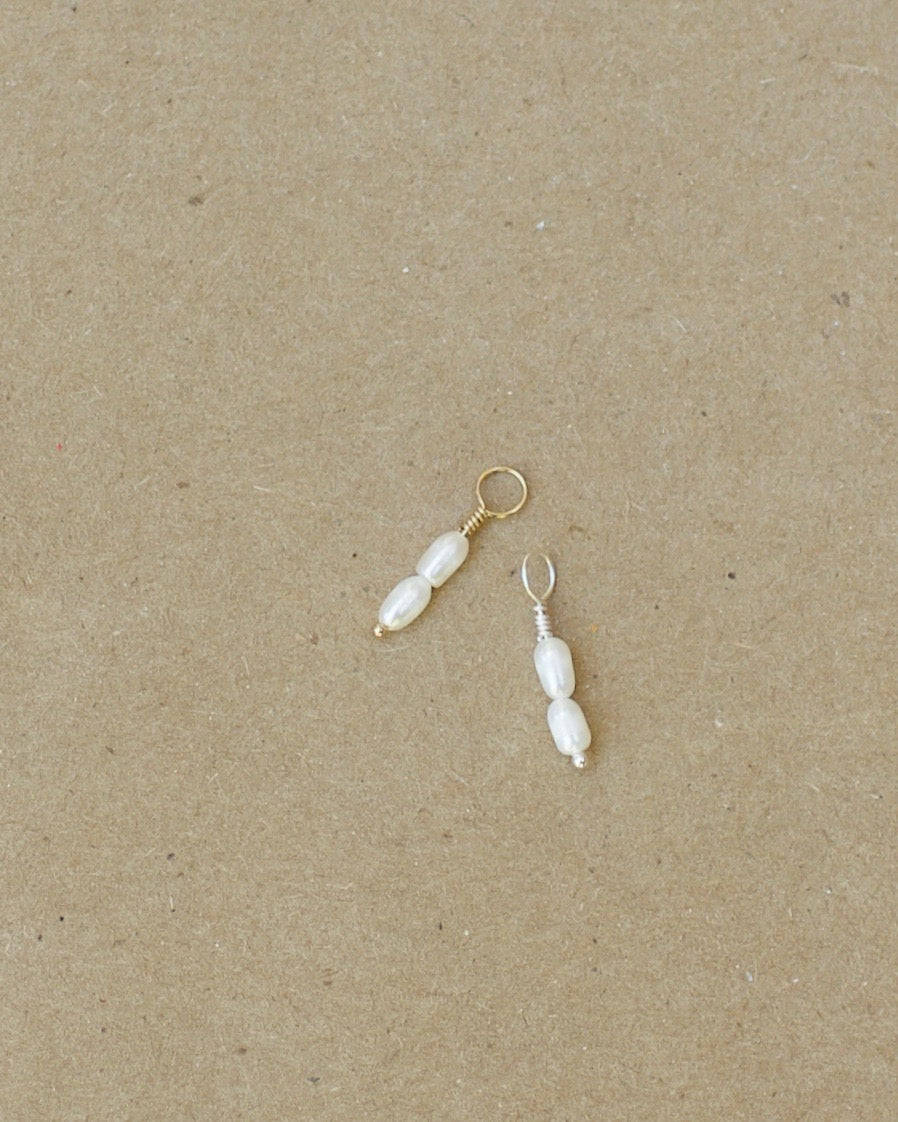 Harvest Moon Charms - Build Your Own Hoop Charm Earrings - Amethyst, Pearl, Faceted Moonstone, Citrine Drops, & Morado Opal