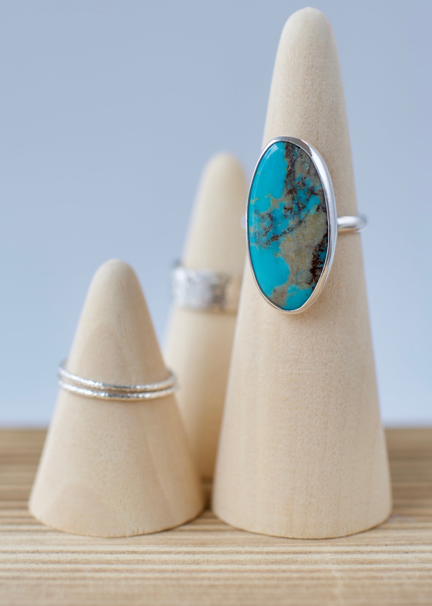High Grade Mina Maria Turquoise with Dark Red-Brown and Tan Matrix Size 7