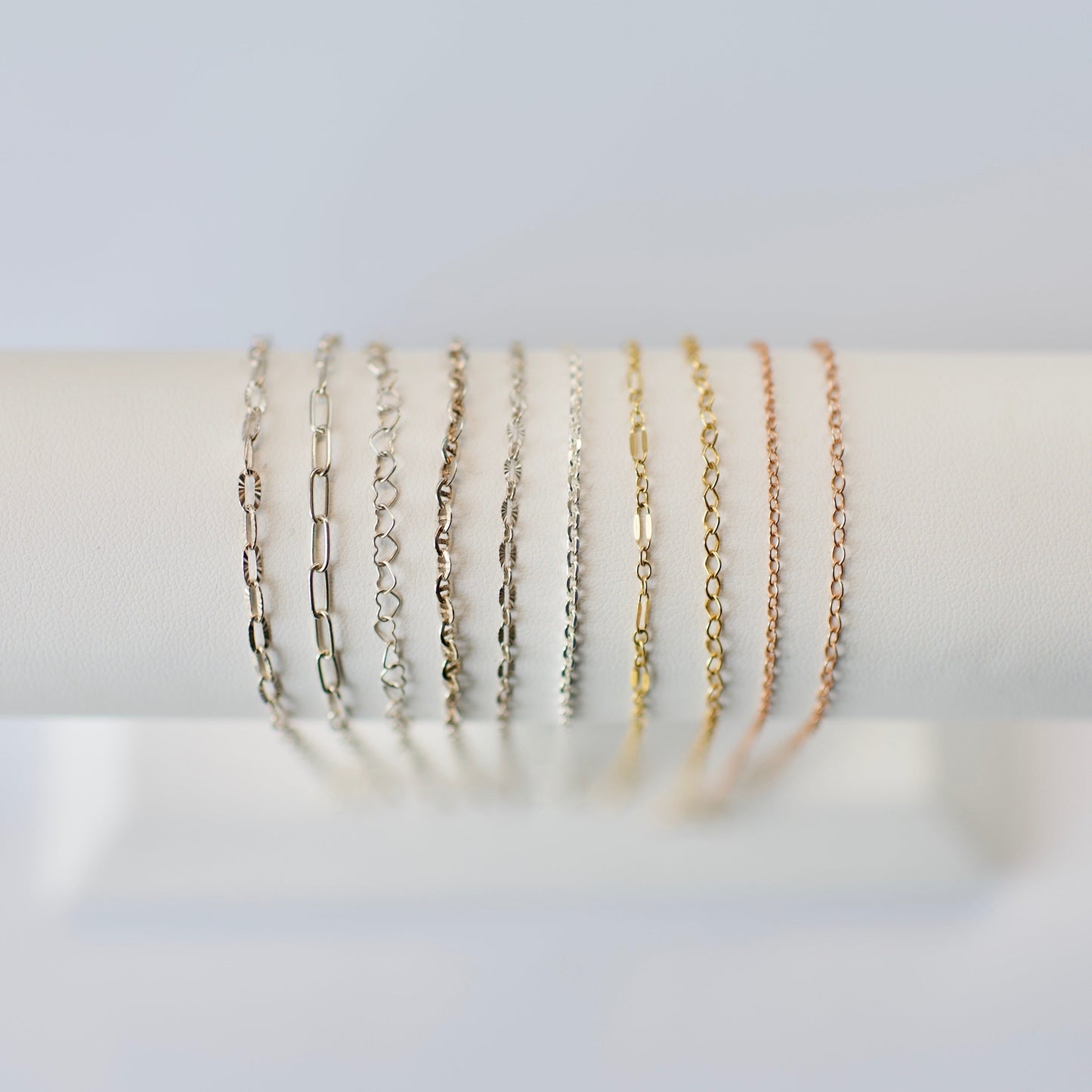 Ring- Permanent Jewelry Chain 14k Yellow + Rose Gold Fill, and Sterling Silver