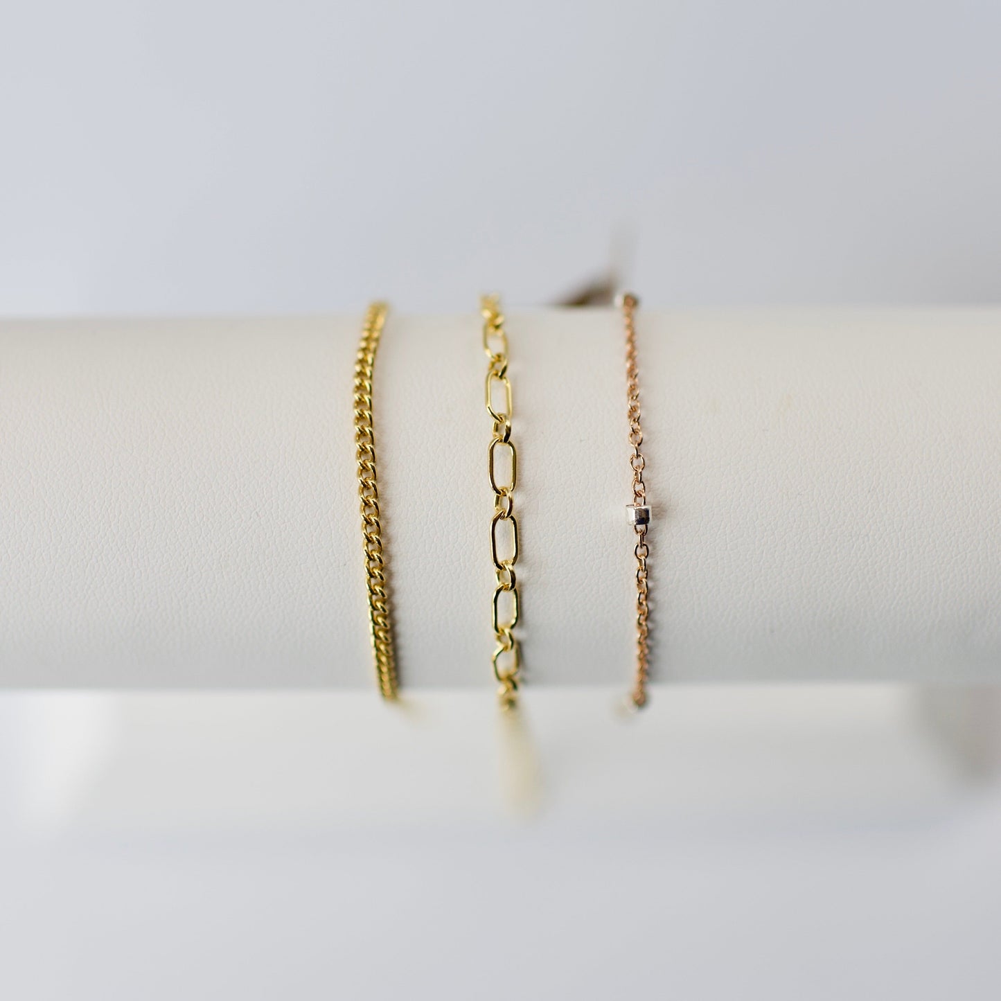 Ring- Permanent Jewelry Chain 14k Yellow + Rose Gold Fill, and Sterling Silver