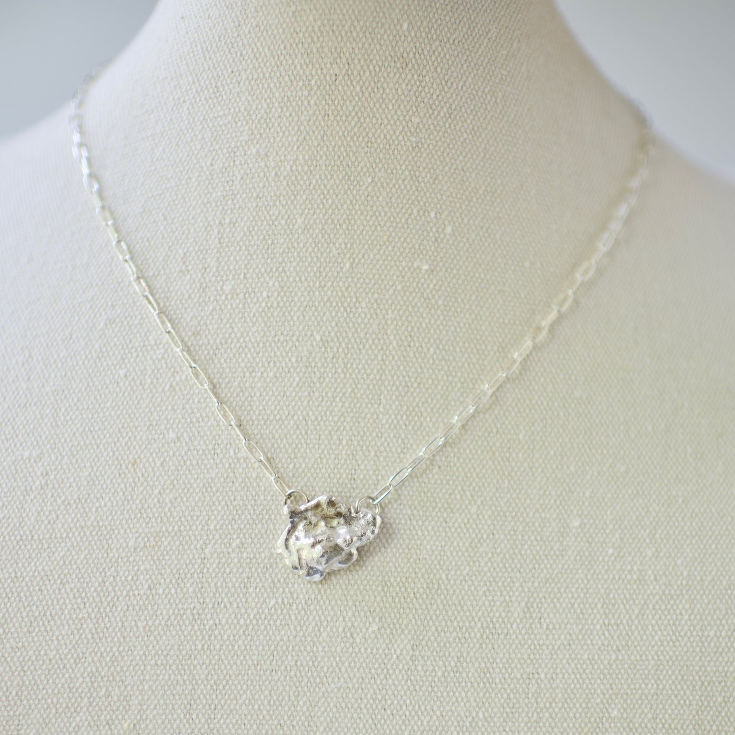 Fixed Pendant, Medium-Small on a 14k USA Yellow or Rose Gold Fill, or .925 Sterling Silver Paperclip Chain, Custom Keepsake Inclusion Lake Formed