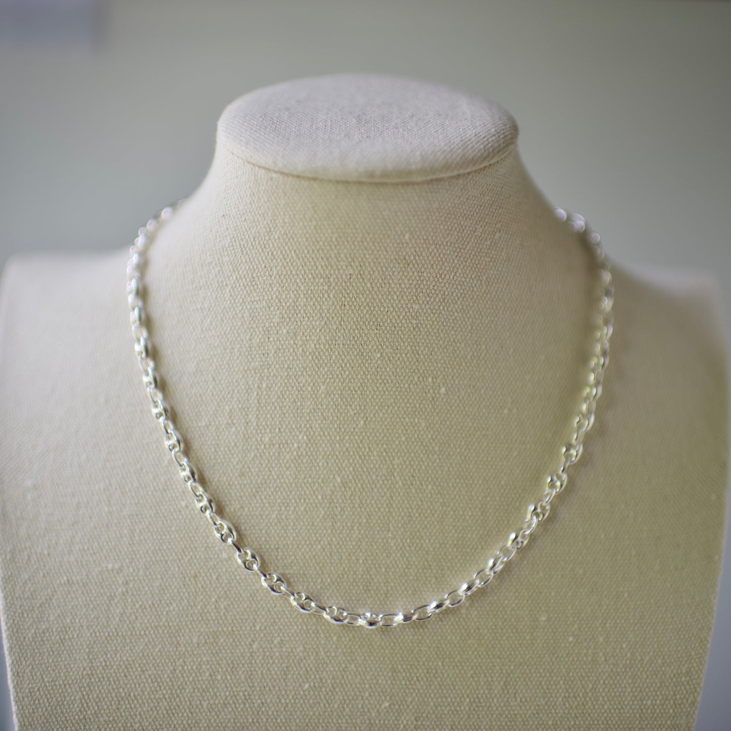 Puffed Mariner / Anchor Chain Sterling Silver