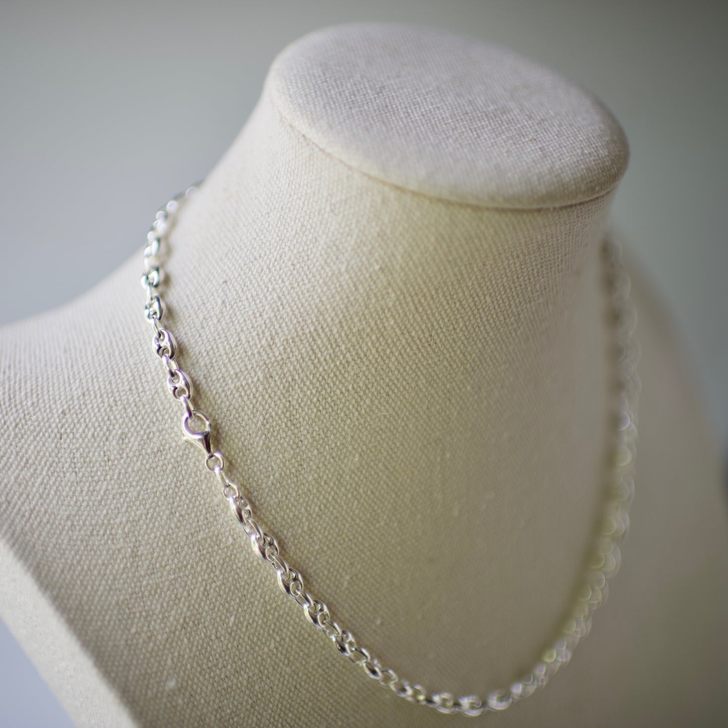 Puffed Mariner / Anchor Chain Sterling Silver