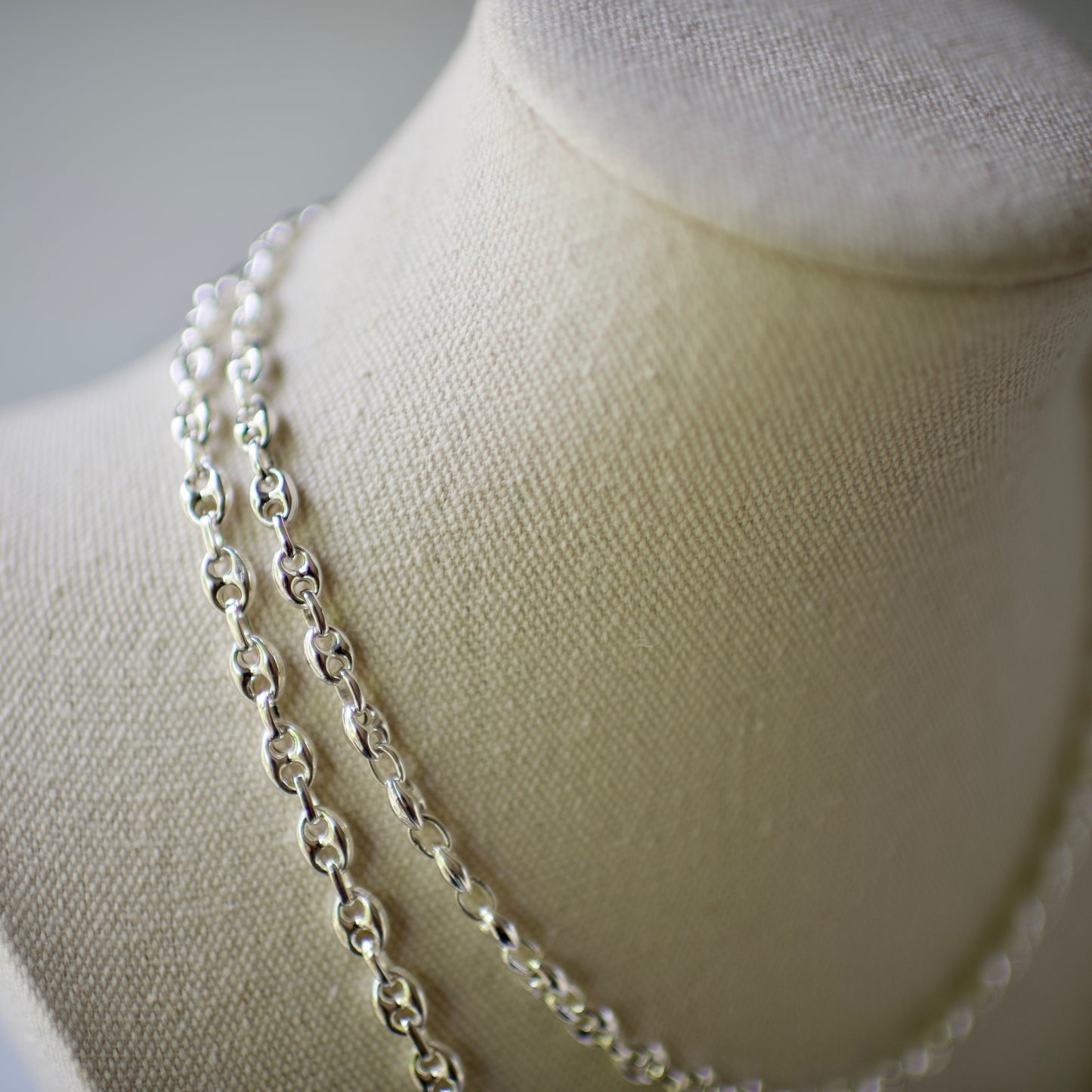 Puffed Mariner / Anchor Chain Sterling Silver