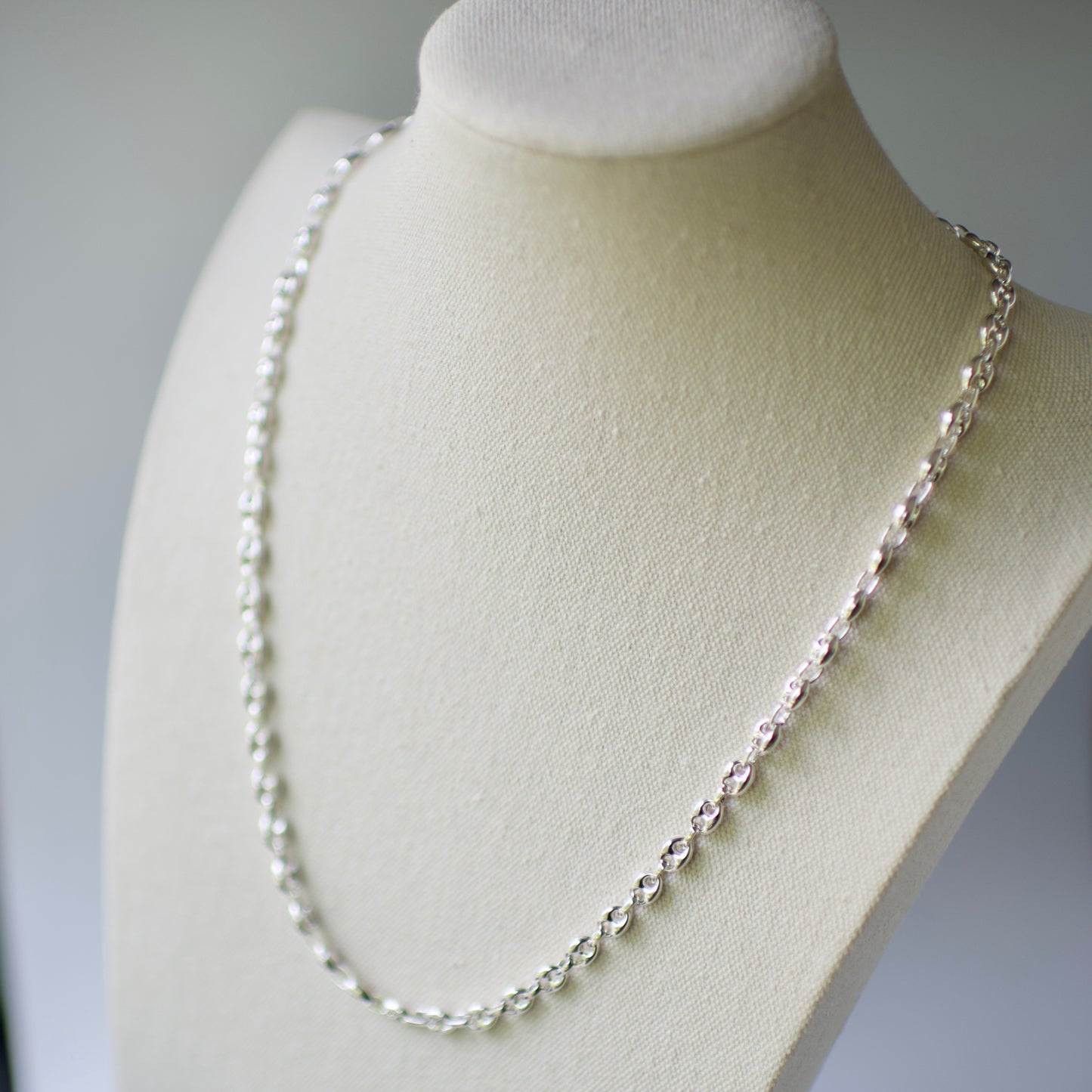 Puffed Mariner / Anchor Chain Sterling Silver