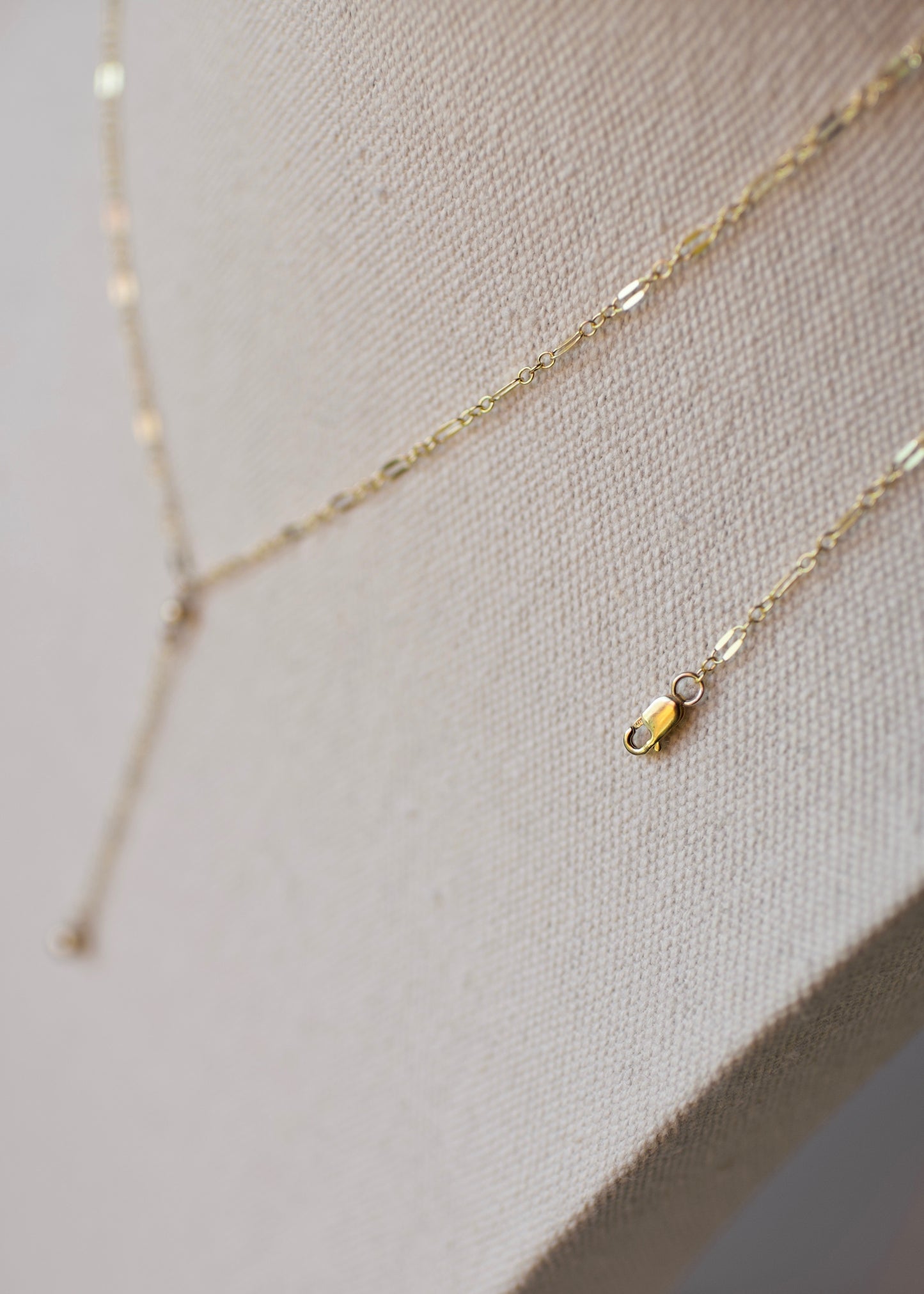 Y Necklace in 14k USA Gold Fill with Gold Fill Ball Accents- Sparkle Pattern Oval or Long and Short Dapped Chain