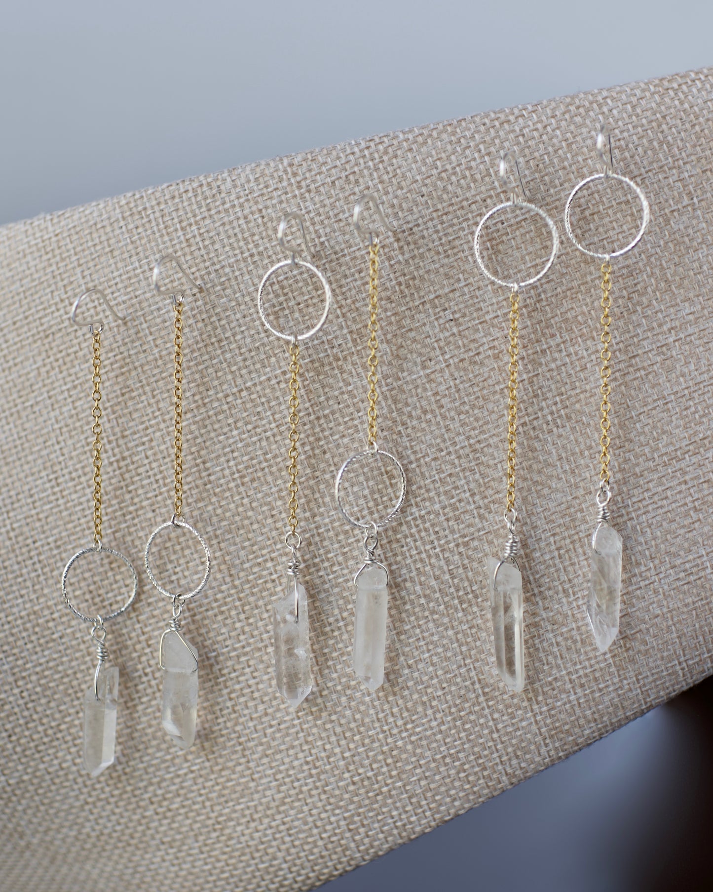 Celestial Quartz Drop Earring