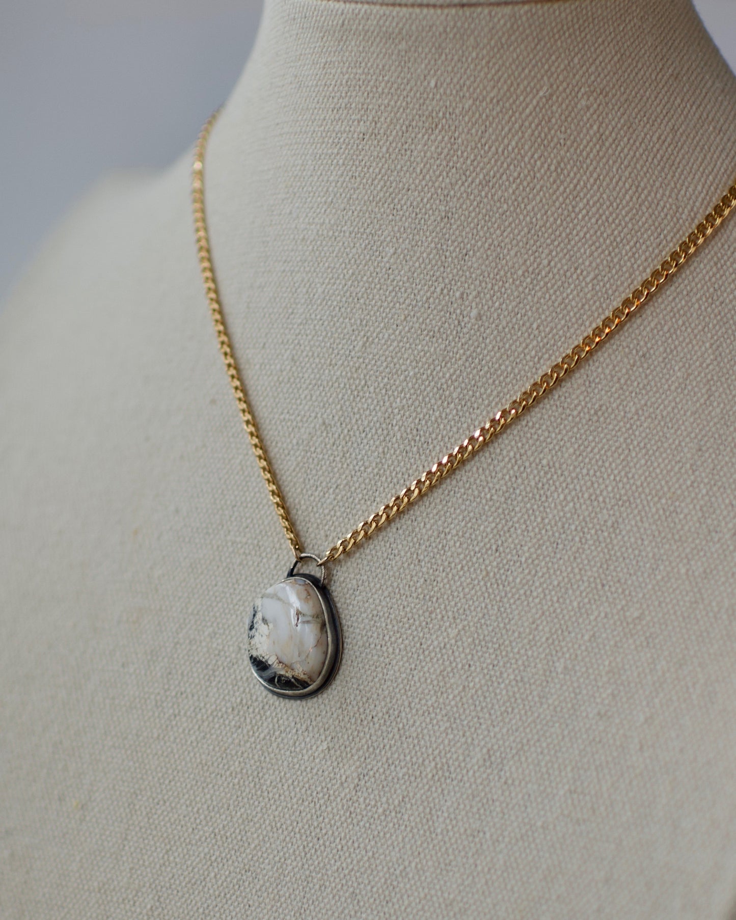 The Goddess GlenBrooke Curb Chain Necklace 2.9mm with Custom Focal Piece, 14k USA Gold Fill & .925 Sterling