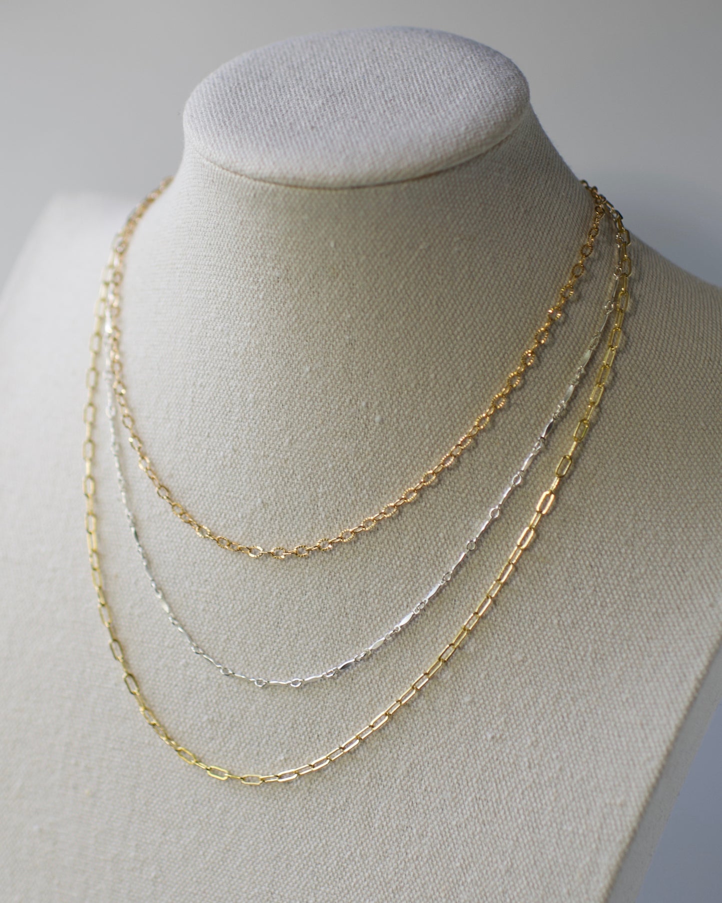 Dapped Bar Chain, Premium USA Standard 14k Yellow & Rose Gold Fill, .925 Sterling Nickel Free - 13-20 inches