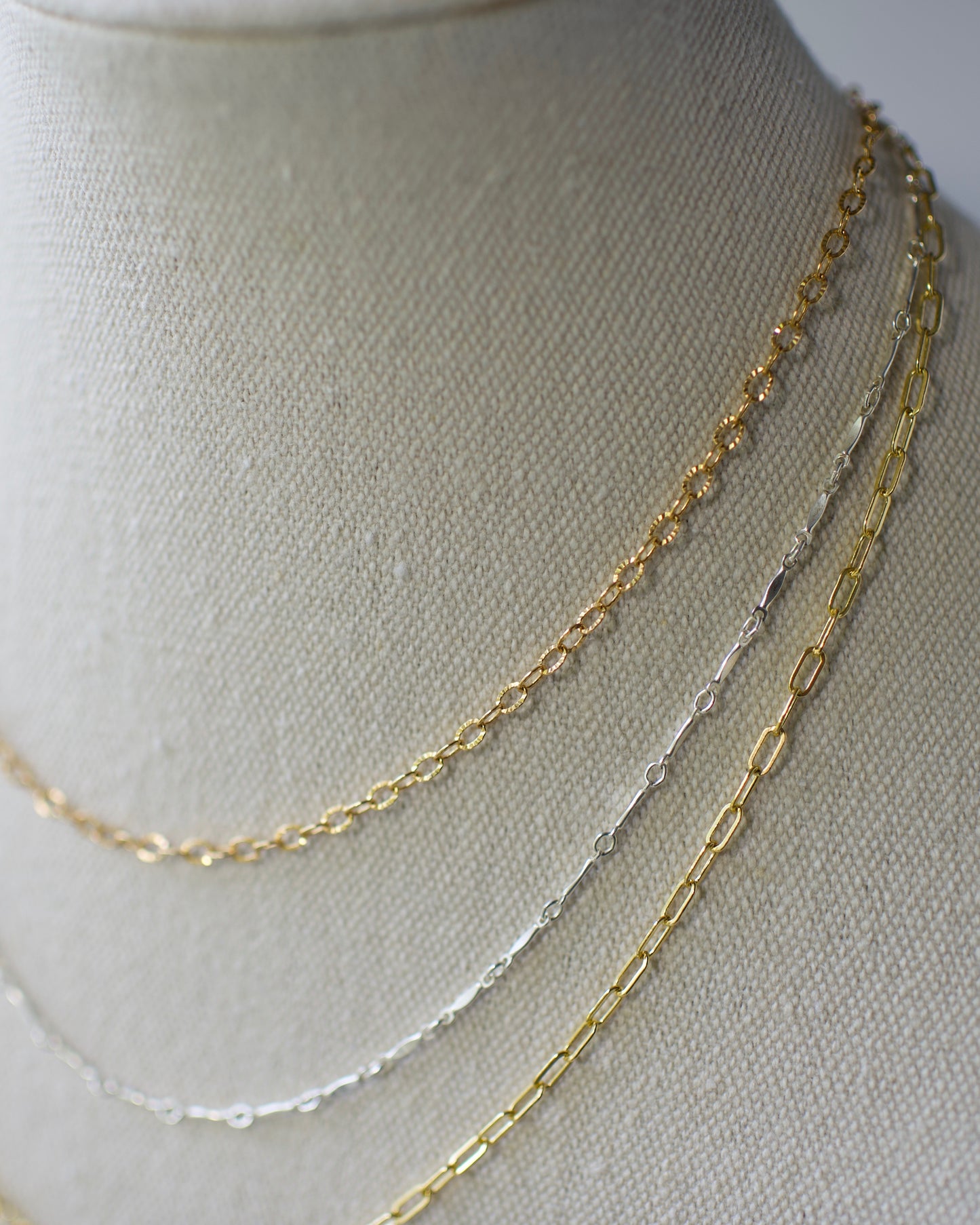 Dapped Bar Chain, Premium USA Standard 14k Yellow & Rose Gold Fill, .925 Sterling Nickel Free - 13-20 inches