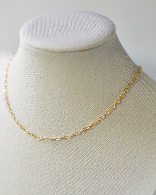 Gold Filled Sparkle Patterned Chain, Premium USA Standard - Oval Cable 14-20 inches