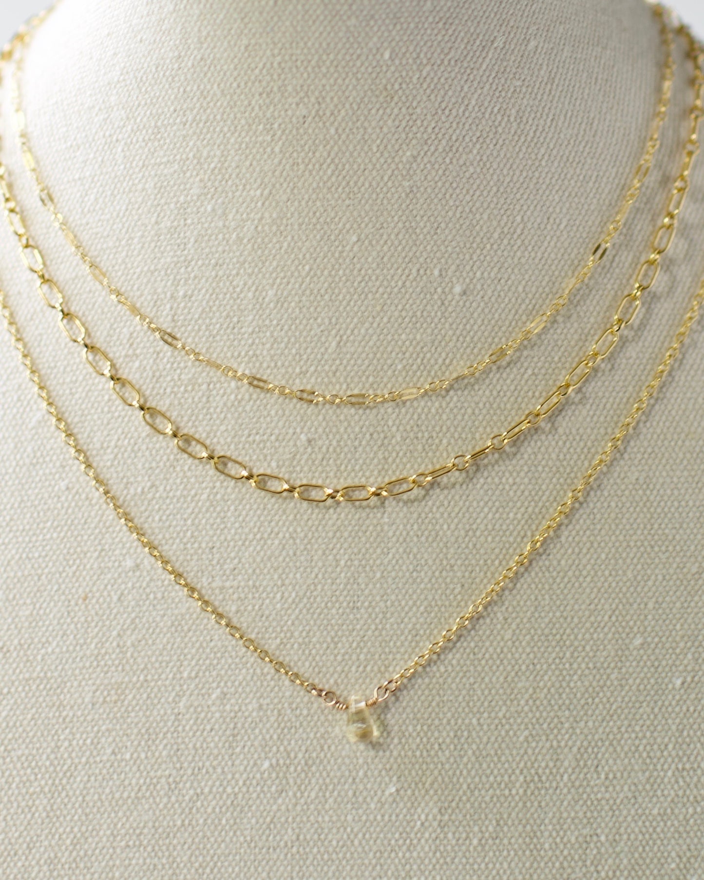 Gold Fill Dainty Long Short Link Chain, Premium 14K USA Standard - 14-20 inches