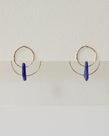 Double Sun Solstice Beach Glass Threader Earrings