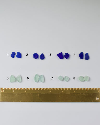 Double Sun Solstice Beach Glass Threader Earrings