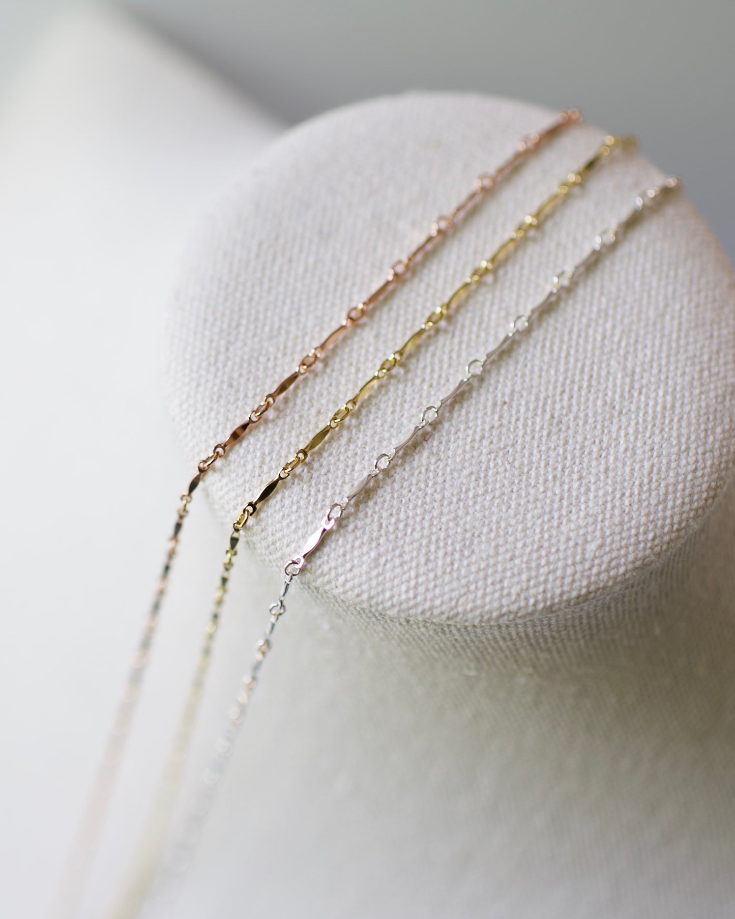 Dapped Bar Chain, Premium USA Standard 14k Yellow & Rose Gold Fill, .925 Sterling Nickel Free - 13-20 inches