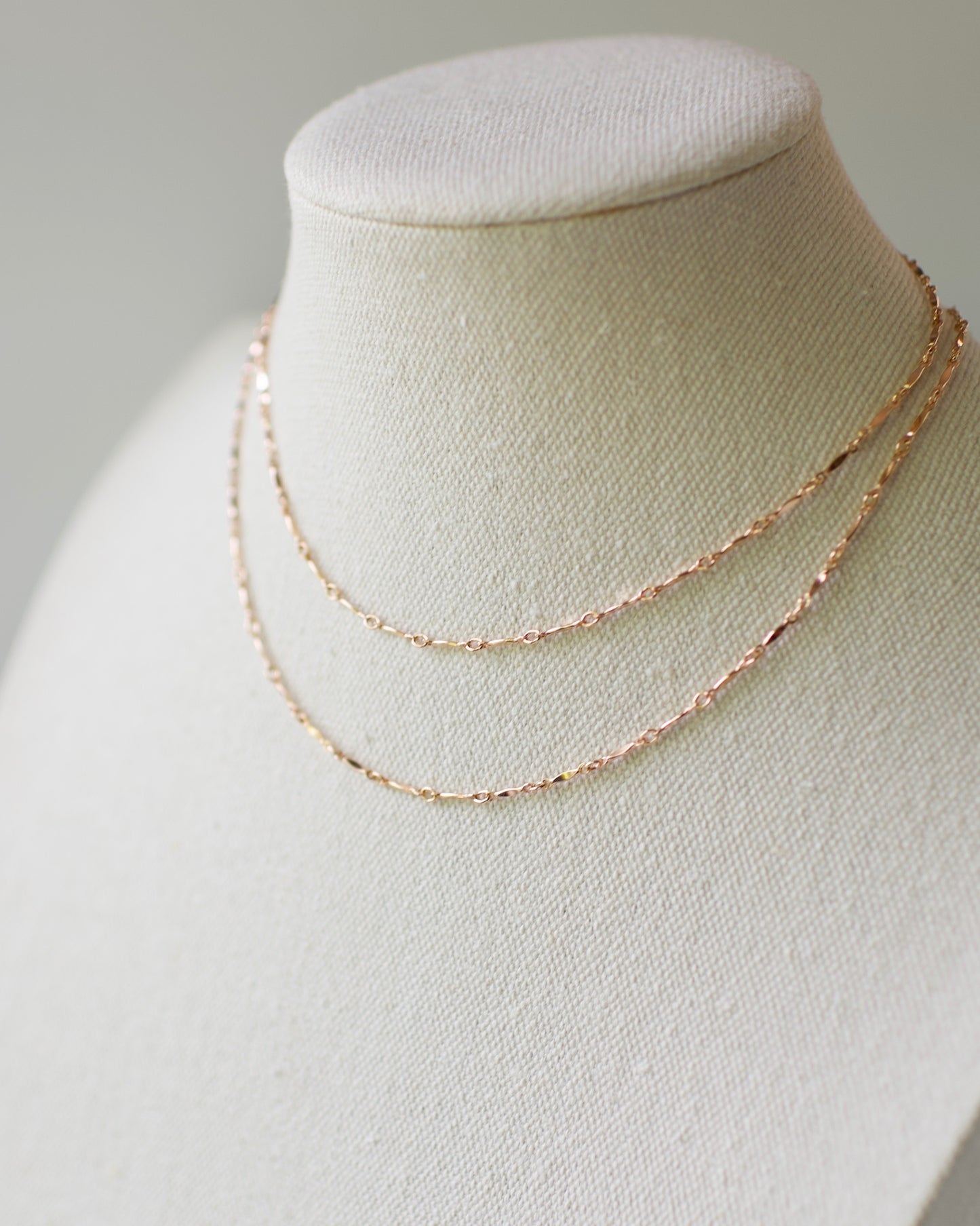 Dapped Bar Chain, Premium USA Standard 14k Yellow & Rose Gold Fill, .925 Sterling Nickel Free - 13-20 inches