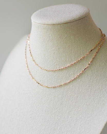 Dapped Bar Chain, Premium USA Standard 14k Yellow & Rose Gold Fill, .925 Sterling Nickel Free - 13-20 inches
