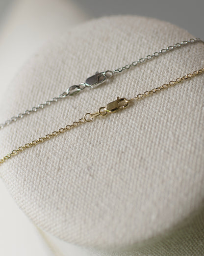 14k Yellow Gold or White Gold Beveled Edge Chain, Premium 14k  -  Cable 13-18 inches