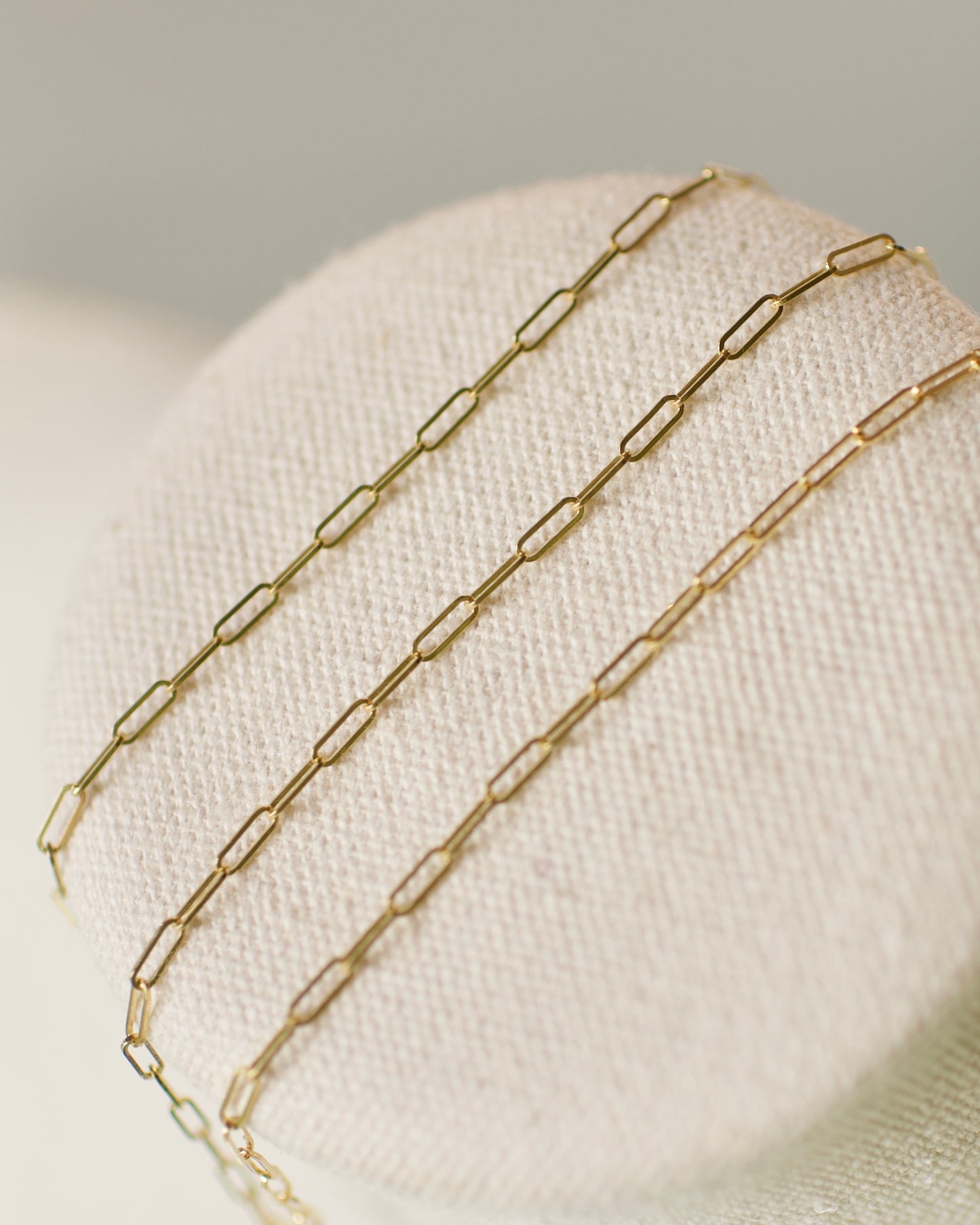 14k Yellow Gold Paperclip Chain, Premium 14k  - Oval Cable 13-18 inches