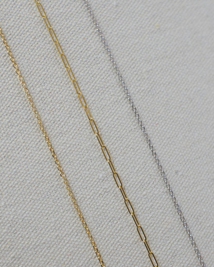 14k Yellow Gold or White Gold Beveled Edge Chain, Premium 14k  -  Cable 13-18 inches