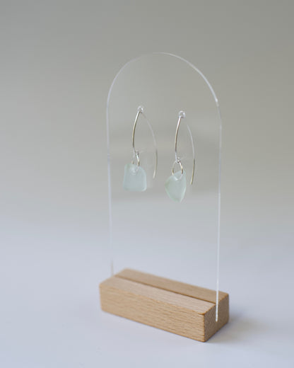 Autumn Drift Threader Earrings - Marquee Threader Beach Glass Earrings