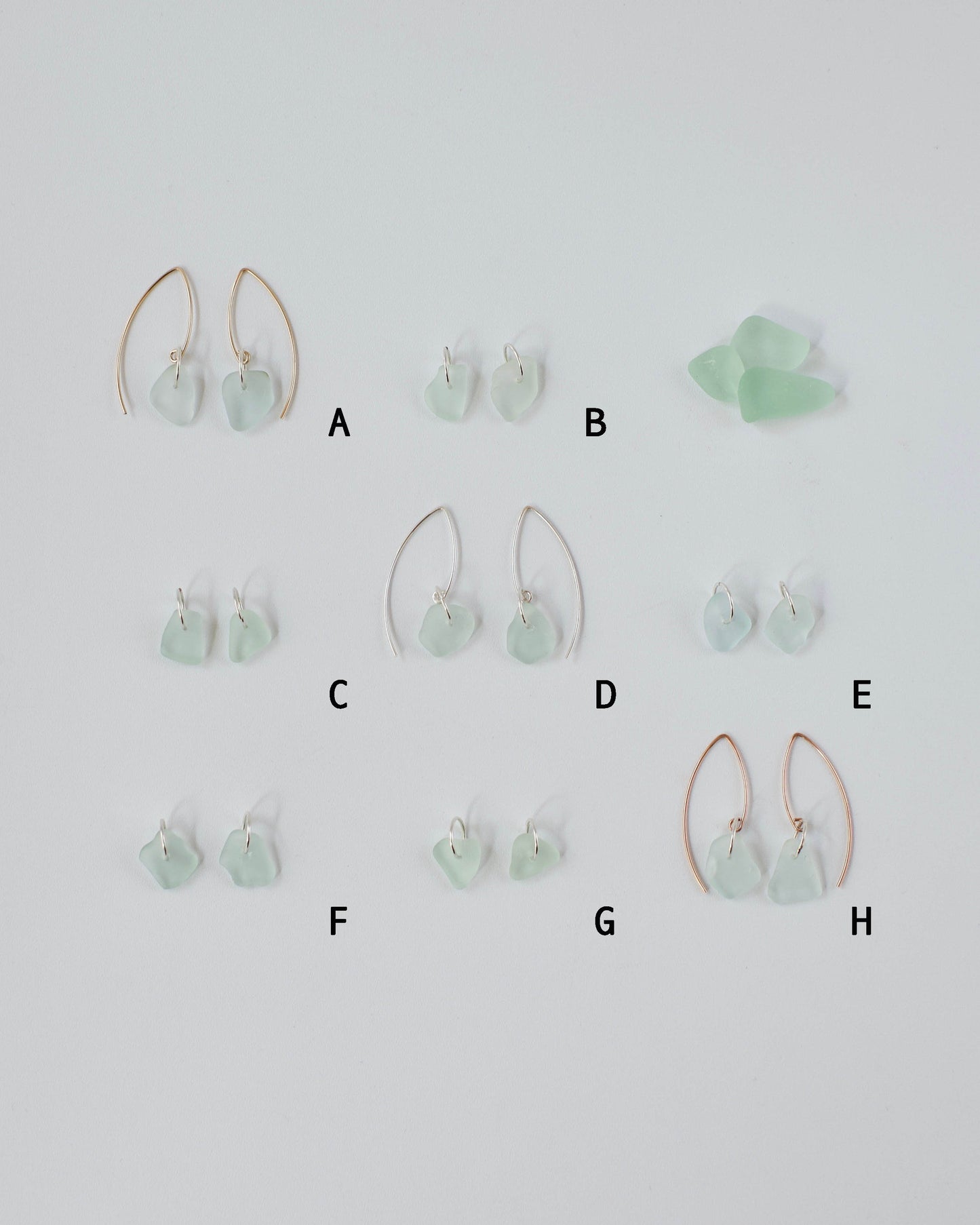 Autumn Drift Threader Earrings - Marquee Threader Beach Glass Earrings