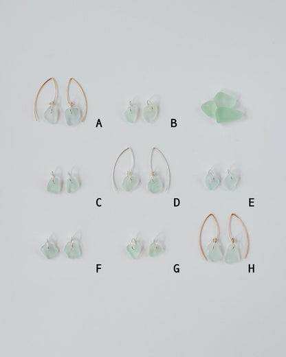 Autumn Drift Threader Earrings - Marquee Threader Beach Glass Earrings