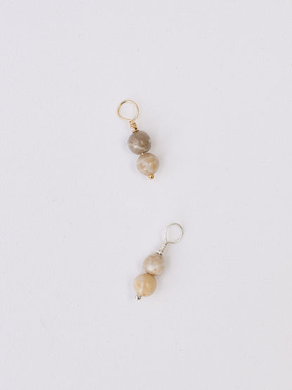 Gathered Charms - Build Your Own Hoop Charm Earrings - Beach Glass, Petoskey Stone, Moonstone, Citrine, Precious Metal Beads, Morado Opal