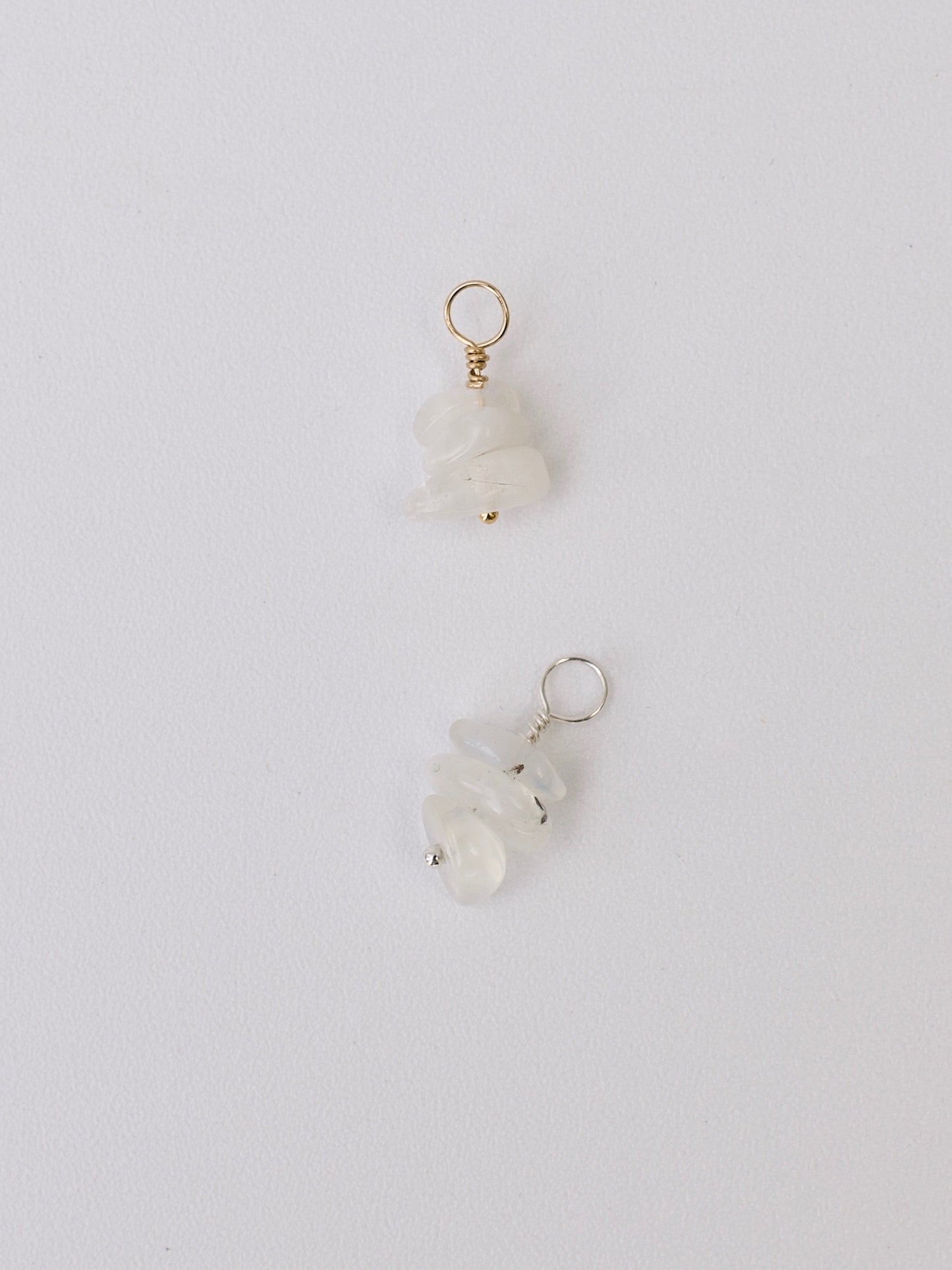 Gathered Charms - Build Your Own Hoop Charm Earrings - Beach Glass, Petoskey Stone, Moonstone, Citrine, Precious Metal Beads, Morado Opal