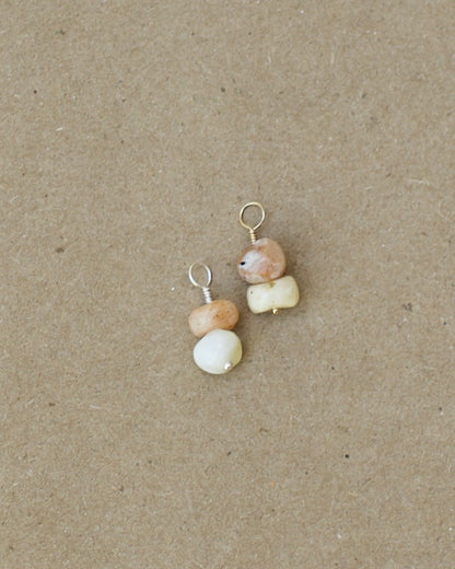 Harvest Moon Charms - Build Your Own Hoop Charm Earrings - Amethyst, Pearl, Faceted Moonstone, Citrine Drops, & Morado Opal