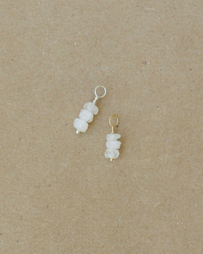Harvest Moon Charms - Build Your Own Hoop Charm Earrings - Amethyst, Pearl, Faceted Moonstone, Citrine Drops, & Morado Opal