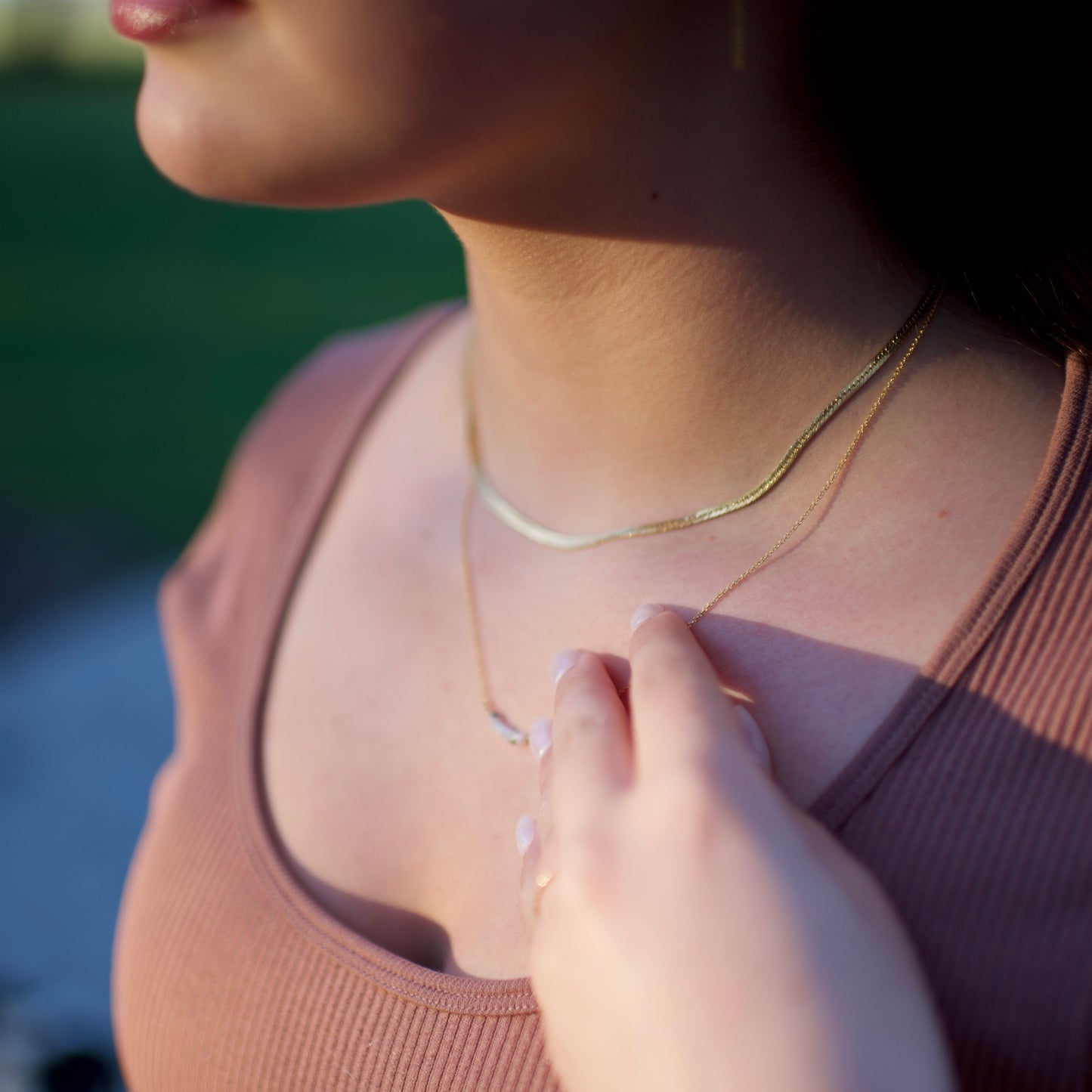 Herringbone Gold Fill Necklace