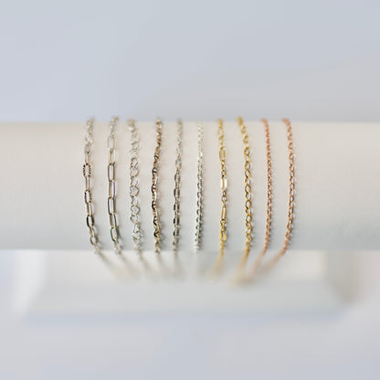 Ring- Permanent Jewelry Chain 14k Yellow + Rose Gold Fill, and Sterling Silver
