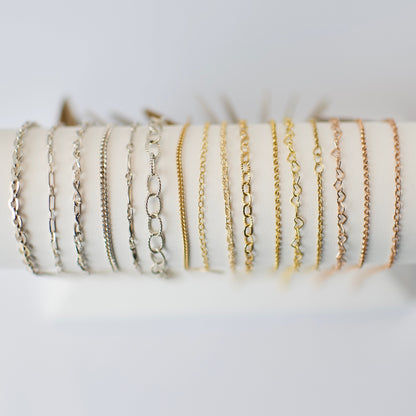 Neck- Additional Inches Permanent Jewelry Chain 14k Yellow + Rose Gold Fill, and Sterling Silver