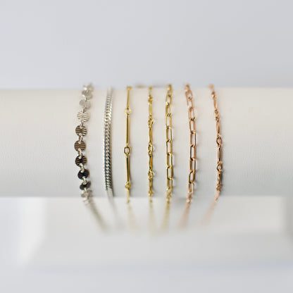 Ring- Permanent Jewelry Chain 14k Yellow + Rose Gold Fill, and Sterling Silver