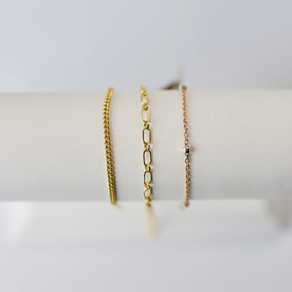 Ring- Permanent Jewelry Chain 14k Yellow + Rose Gold Fill, and Sterling Silver