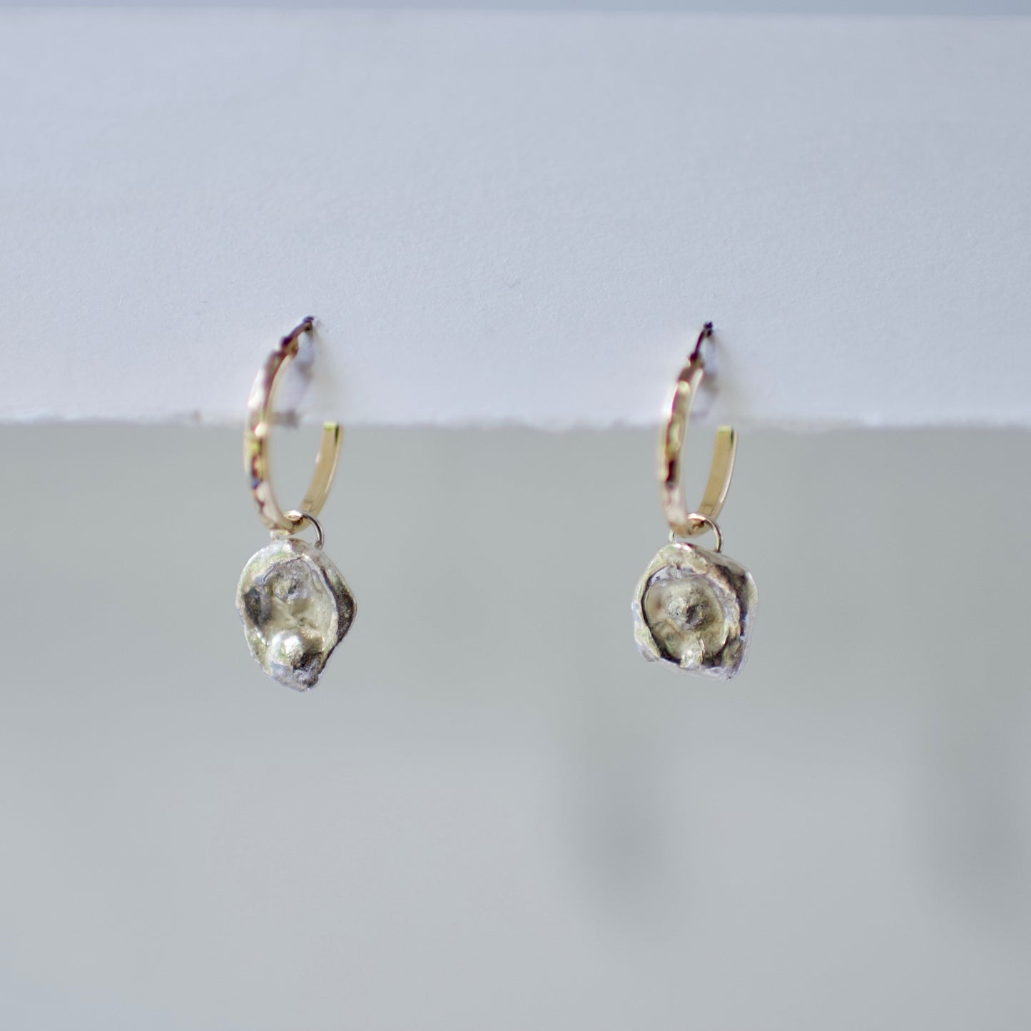 Lake Michigan Formed Drops on 14k Gold Fill Hoop Earrings