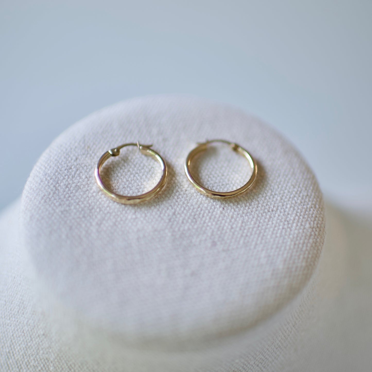 Lake Michigan Formed Drops on 14k Gold Fill Hoop Earrings